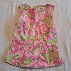 Lilly Pulitzer women's size 4 pink sleeveless top with monkey design